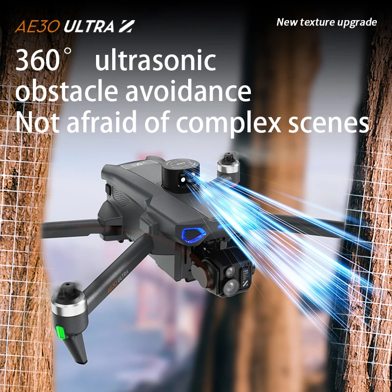 AE30 Drone With 8K Camera 3-Axis Gimbal Obstacle Avoidance Touch Screen FPV Professional GPS Dron Brushless Foldable Quadcopter view 3