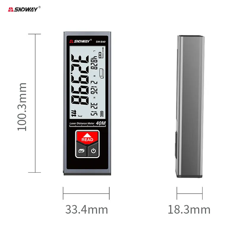 Mini Metálico Medidor de Distancia Láser Recargable Telémetro de Alta Precisión 40M 50M 60M Alcance Trena Cinta Métrica Herramientas de Construcción