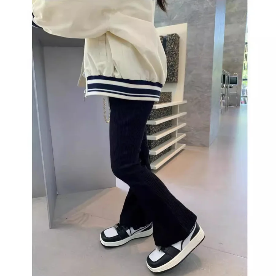 الصيف الأطفال مايكرو متوهج السراويل الفتيات الحرير الجليد حفرة شرائط مرونة النمط الأجنبي طماق الأطفال موضة متوهج السراويل الفتيات