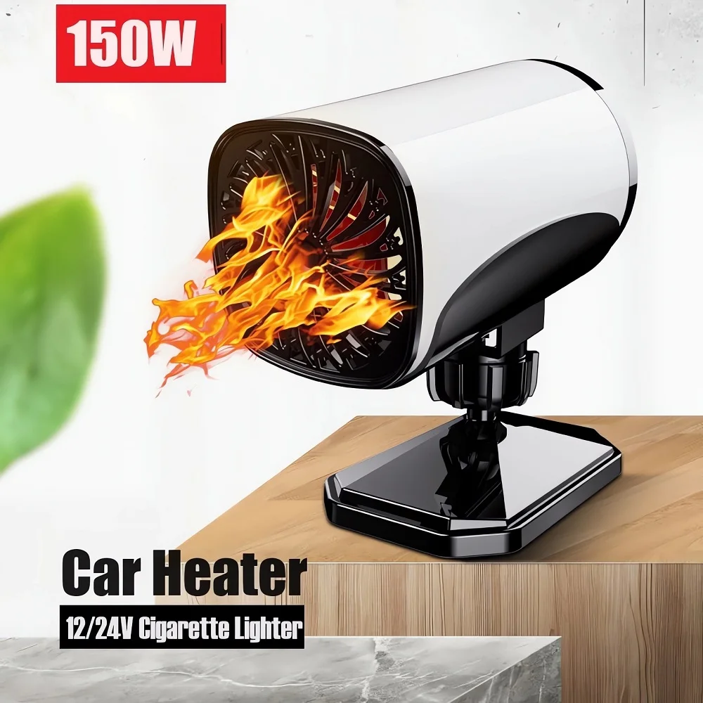 150W Car Heater 12V/24V Portable Anti-Ice Vehicle Fan Heating And Cooling 360 Degree Rotating Defroster Winter Caravans Defogger