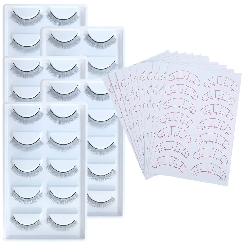 25 Pairs Practice Lashes for Lash Extensions Training Eyelash Extension Practice Lash Strips to Make Own Lashes Thin Band 8mm