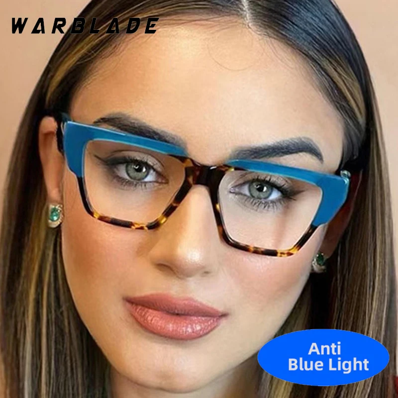 

Fashion Luxury Design Big Square Men Women Anti-Blue Light Eyeglasses Computer Reading Games TR90 Optical Glasses Female Lentes