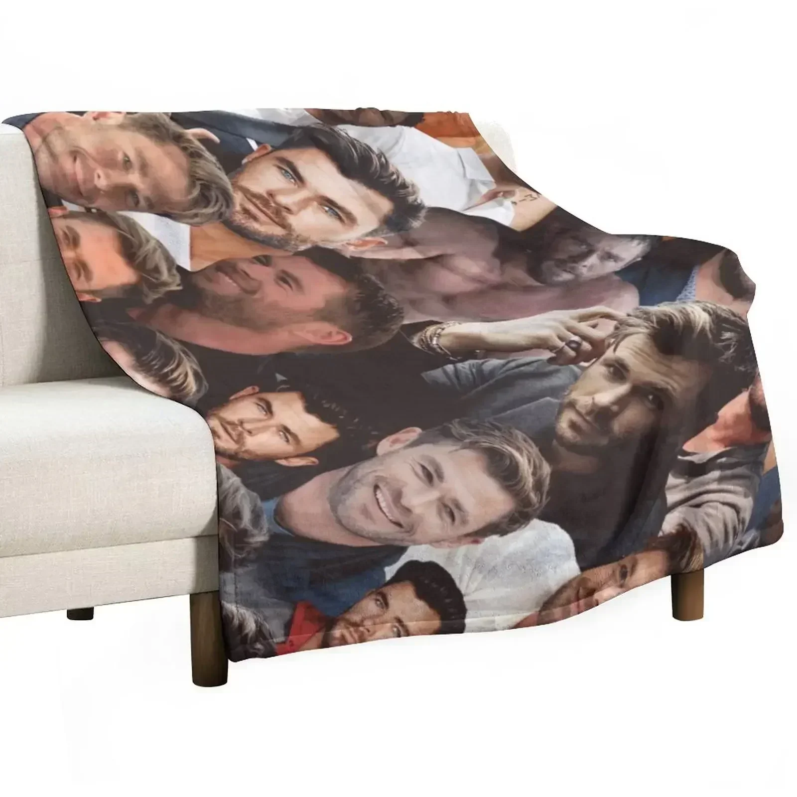 Chris Hemsworth photo collage Throw Blanket Picnic Winter beds Furrys For Decorative Sofa Sofa Throw Tourist Blankets