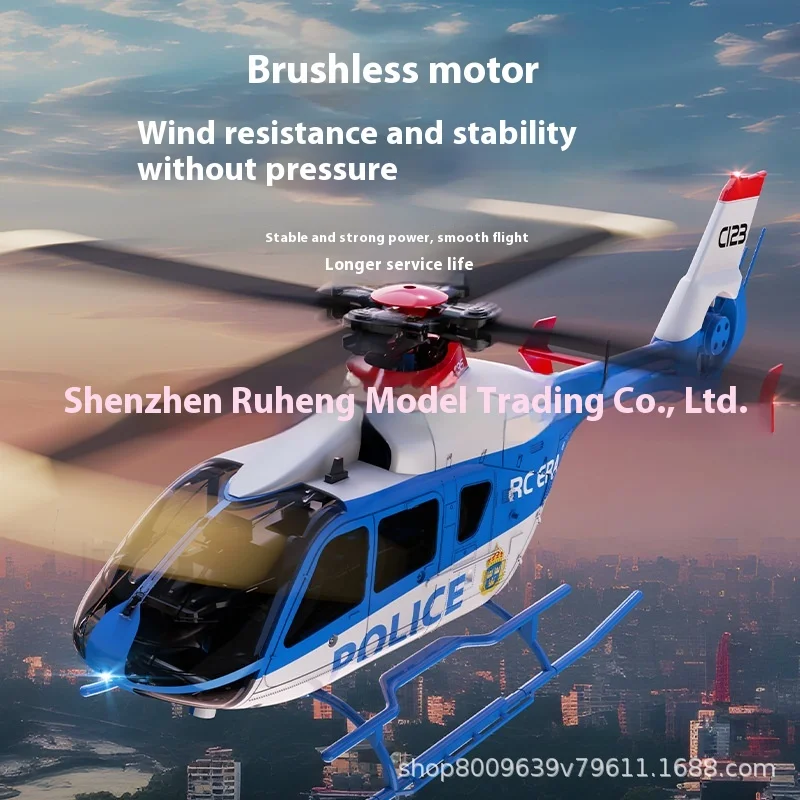 New E135 Simulator Aircraft Model Brushless Direct Drive Six Channel One Key Reverse Control Helicopter Youth And Adult Toys