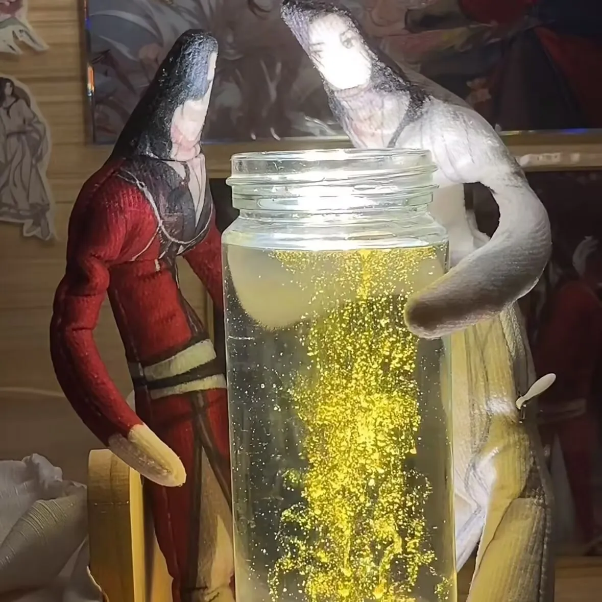 يمكن ترتيب دمى الفأر الجافة المجردة من "البركات السماوية الرسمية" "Flower City Xie Lian" على شكل إطار سلك حديدي #2