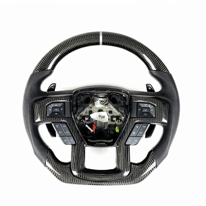

Private Custom Gloss Carbon Fiber Steering Wheel for Ford F150, 2017 2022 2015-2020 F250 F350 F450 F550
