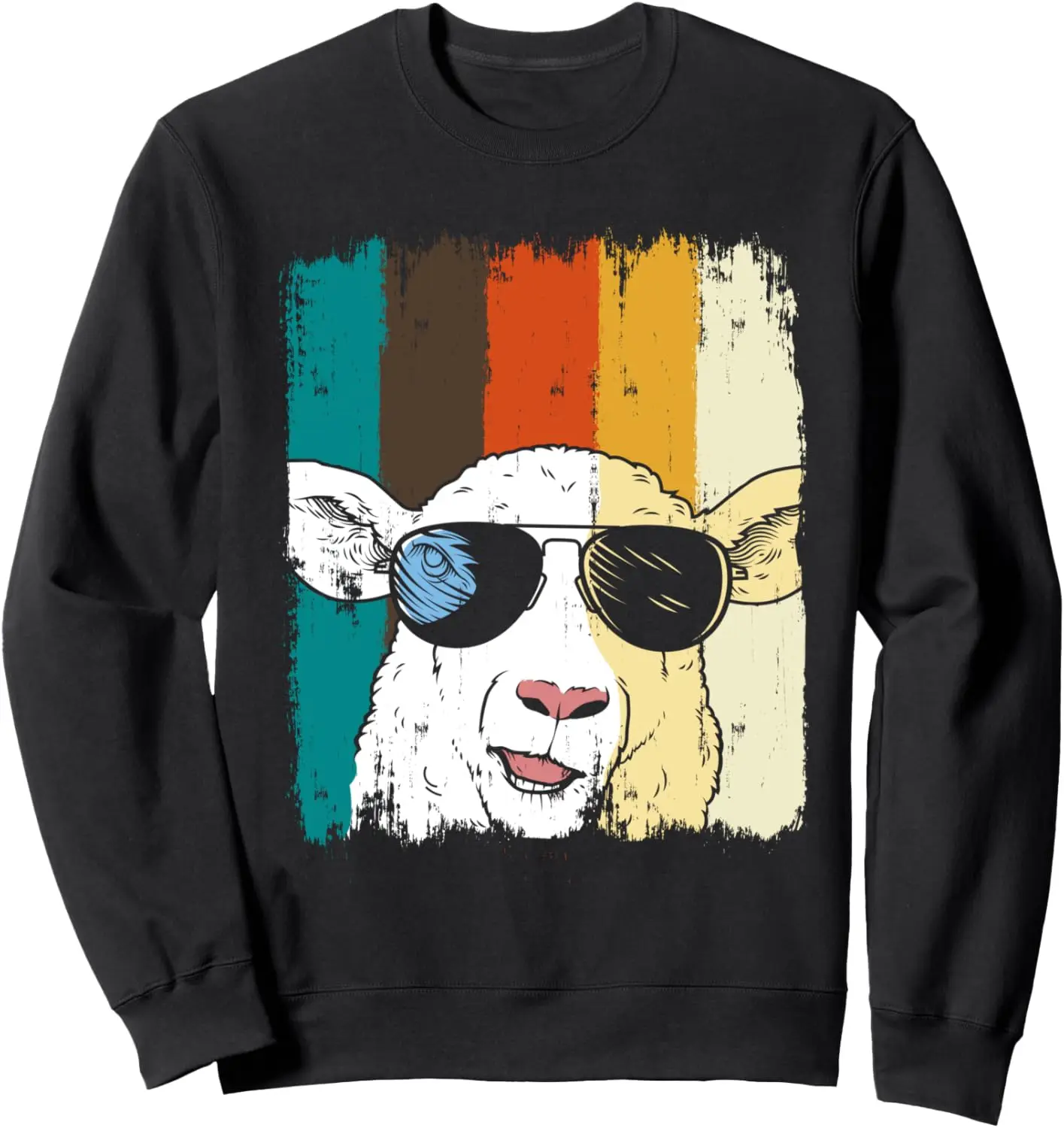 

Farming Farmer Cool Sunglasses Farm Animal Retro Sheep Sweatshirt