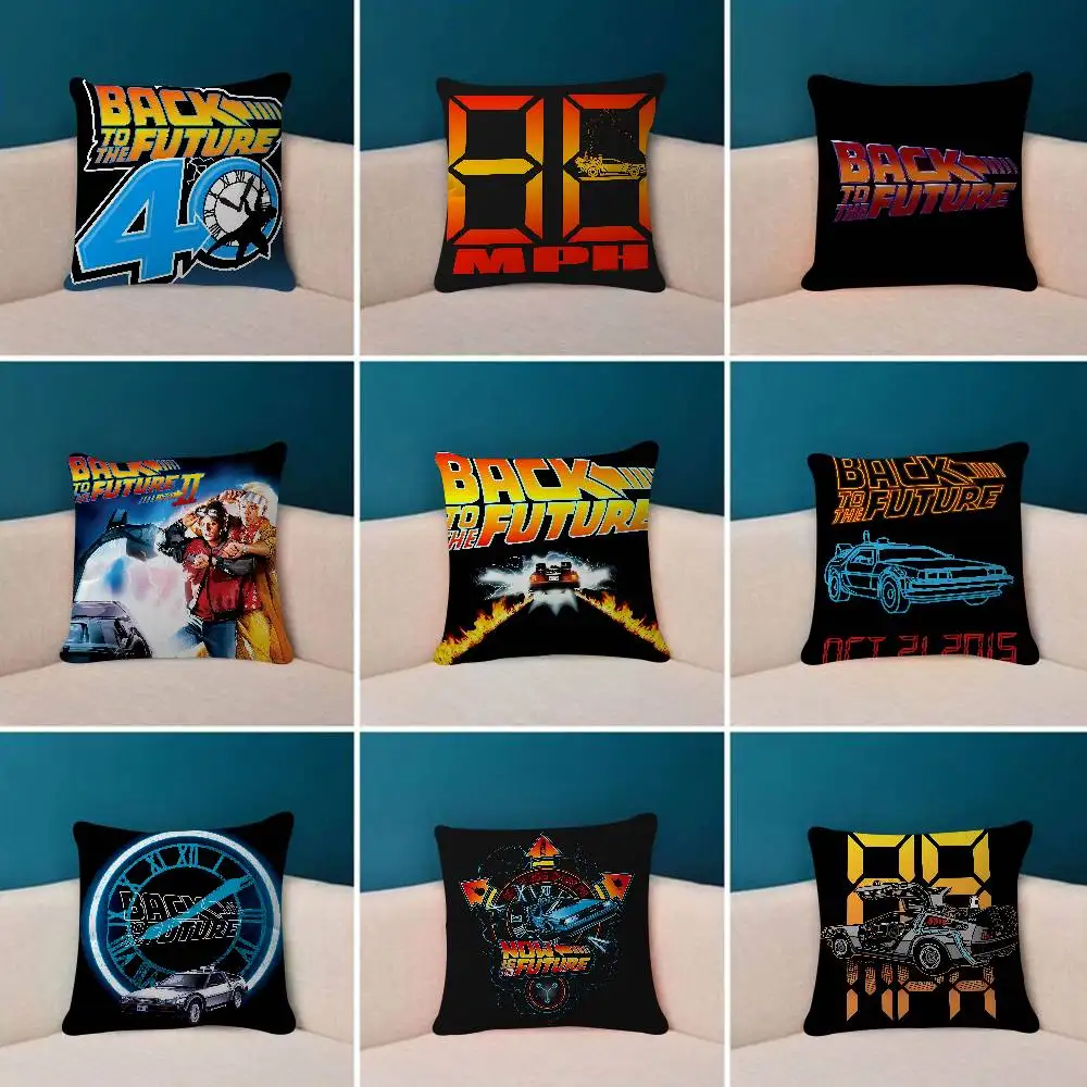 Movie B-Back To The F-Future 45*45cm Cushion Cover Cushion Covers Natural Linen Breathable Sofa Bedroom Decor Pillowcase