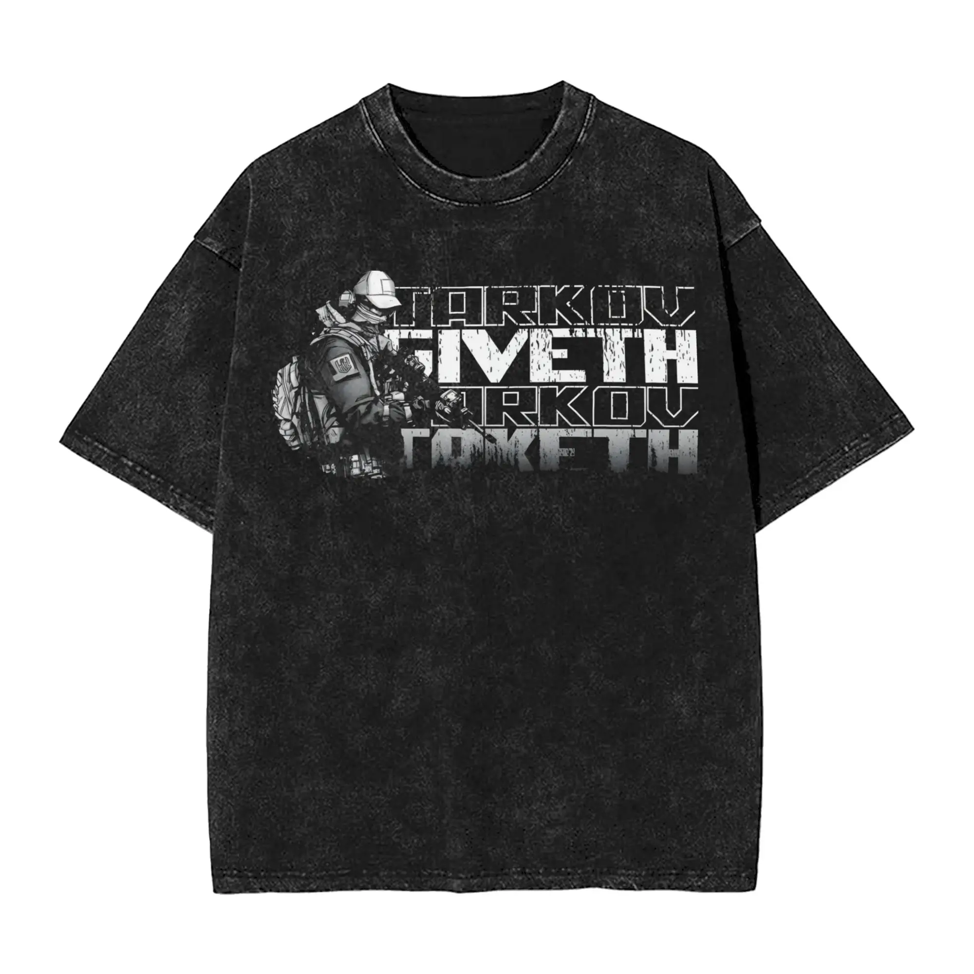 Escape From Tarkov USEC  T Shirt Hip Hop Washed Short Sleeve Oversize T-Shirt Fashion for Men Women Streetwear Printed Tee Shirt