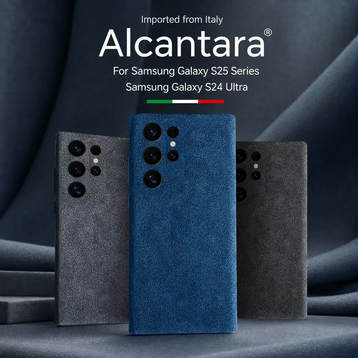 For Samsung S24 Ultra S25 Series 100% Real Italian Imported For Alcantara Case with MagSafe Case Smart Button Protective Cover