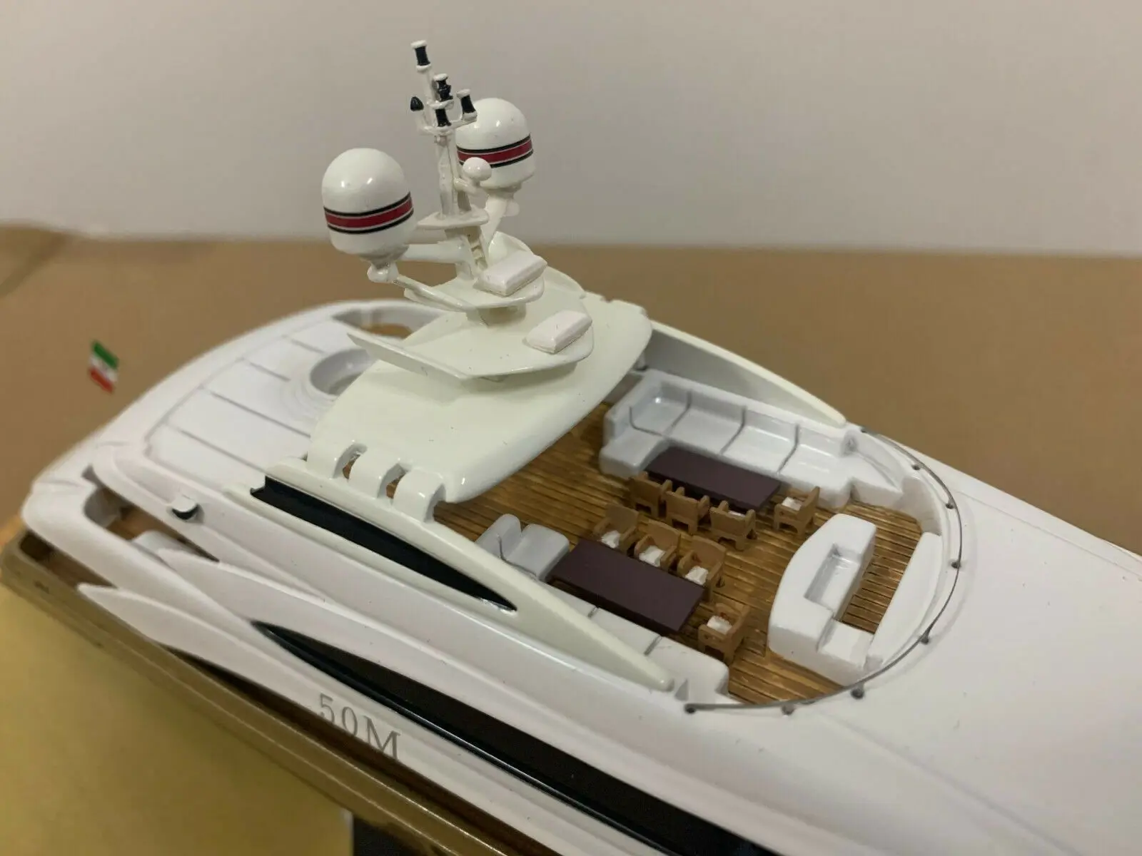 Handcrafted 50M Yacht Boat Model 1/160 Scale Resin Model Gold Color