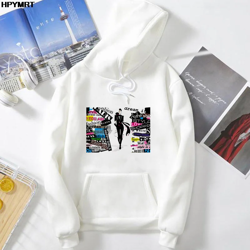 Women streetwear Harajuku Fashion graphic Beautys Printing Spring Autumn Casual Tops long sleeves comfortable Breathable Hoodie