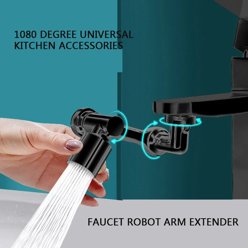 

Universal 1080° Rotation Extender Faucet Aerator Plastic Splash Filter Kitchen Washbasin Faucets Bubbler Nozzle Arm