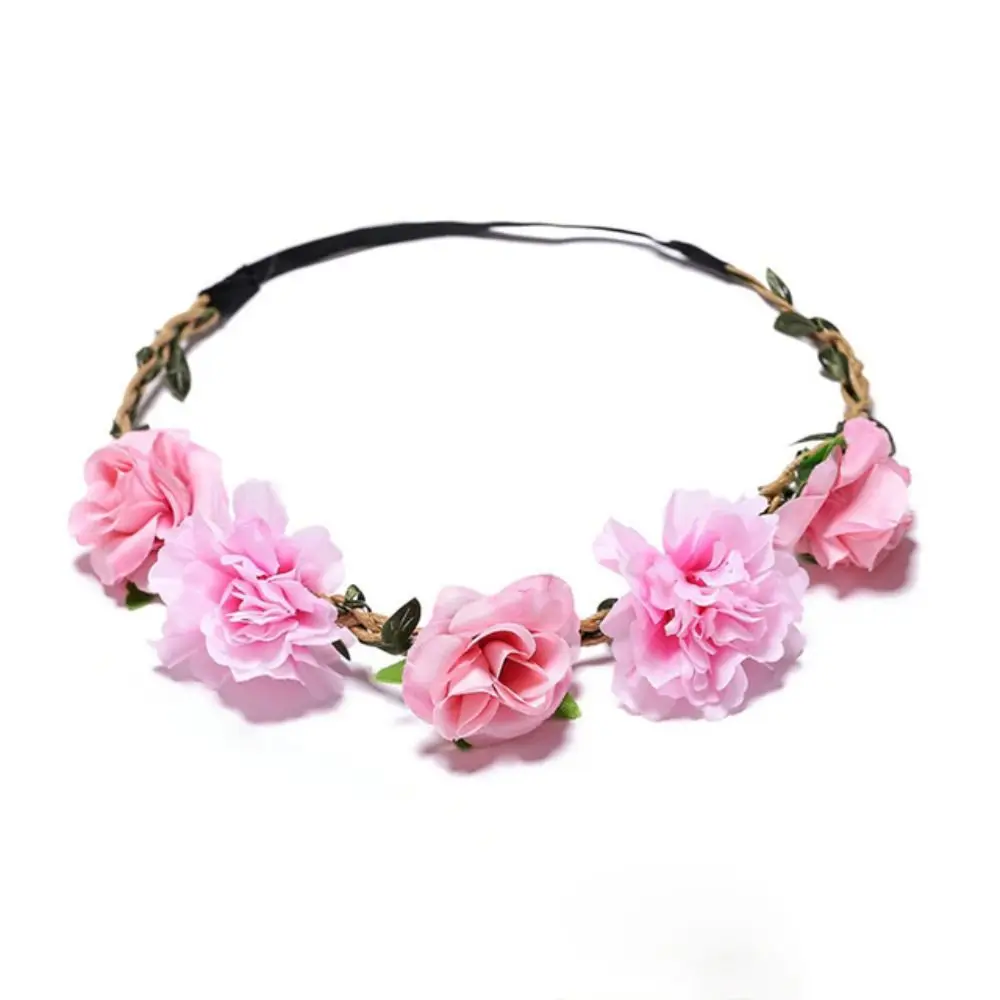 

Cute Cloth Garland Rose Flower Bride Hair Accessories Wedding Party Hairband Tiara Flower Headband Women Headwear Flower Crown