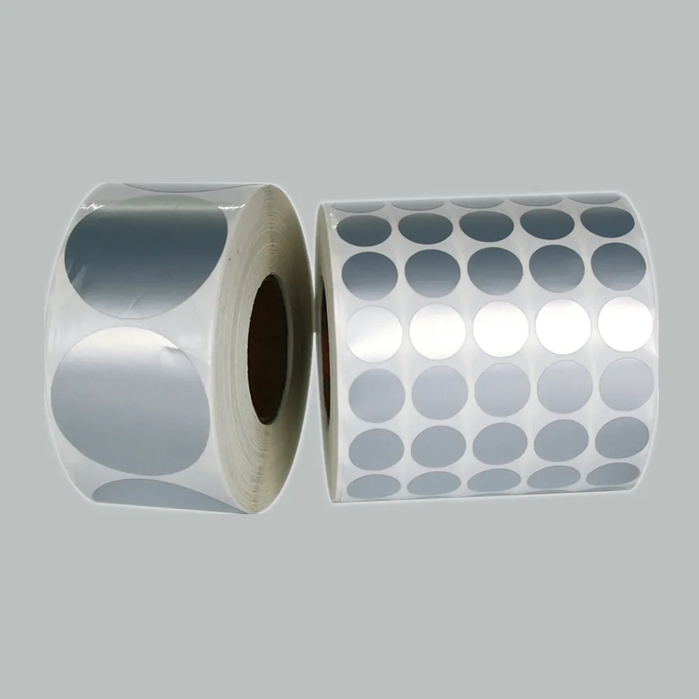 Personalized Customize Stickers Waterproof circular pet silver Blank Label Sticker Handmade Gift Tag Paper DIY Stickers Statione