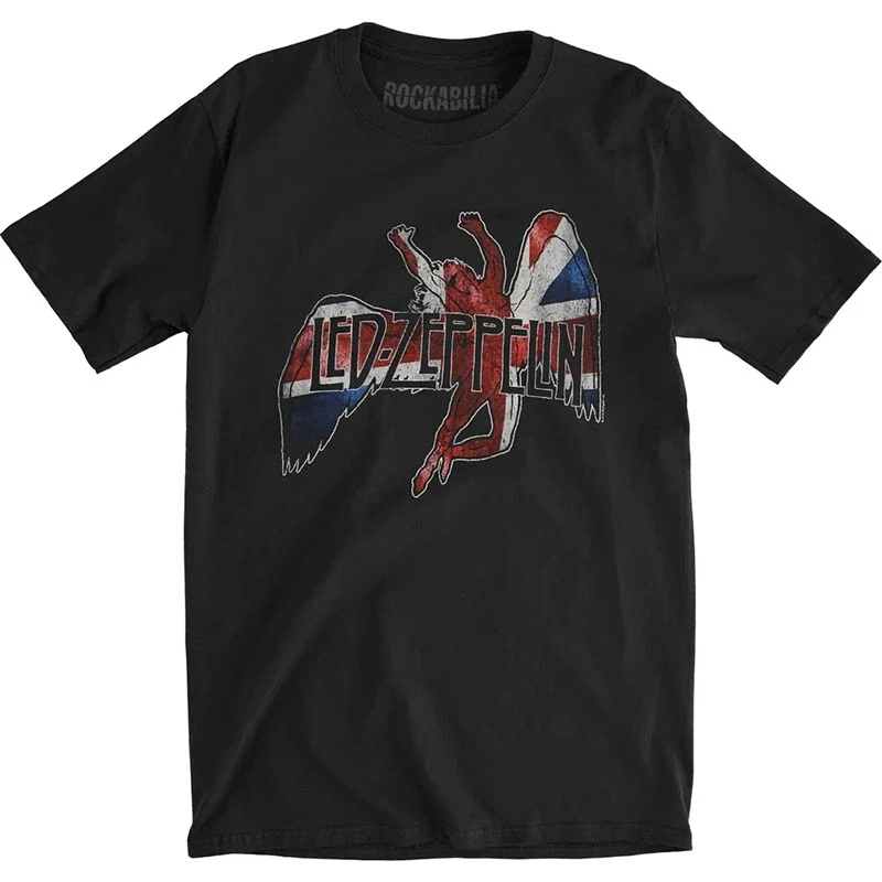 Camisetas de verano de estilo europeo-americano Led Zeppelin Punk Rock Band, ropa de calle retro de estilo americano para hombres y mujeres