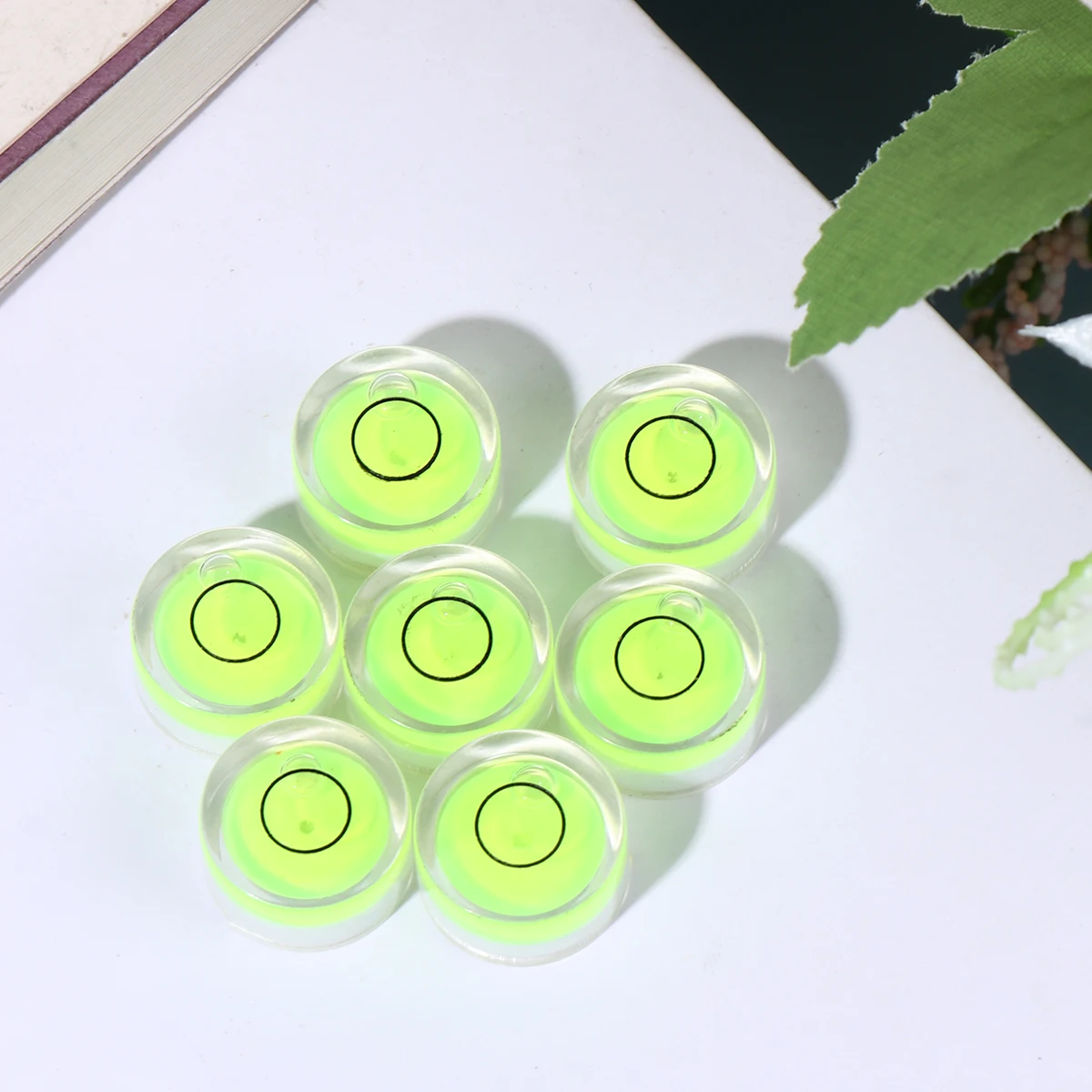 

10pcs 18X9Mm Horizontal Bubble Level Clear Acrylic Round Spirit Level For Picture Frame Cross-Stitch Mural Calibration Tool