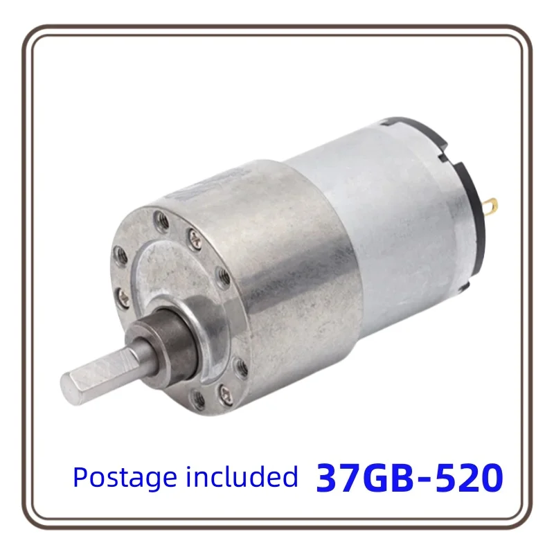 JGB37-520 DC 6V/12V/24V High Torque Gear Motor All Metal Gear Box Electric Motor 7/12/22/35/45/66/107/200/320/600/960RPM