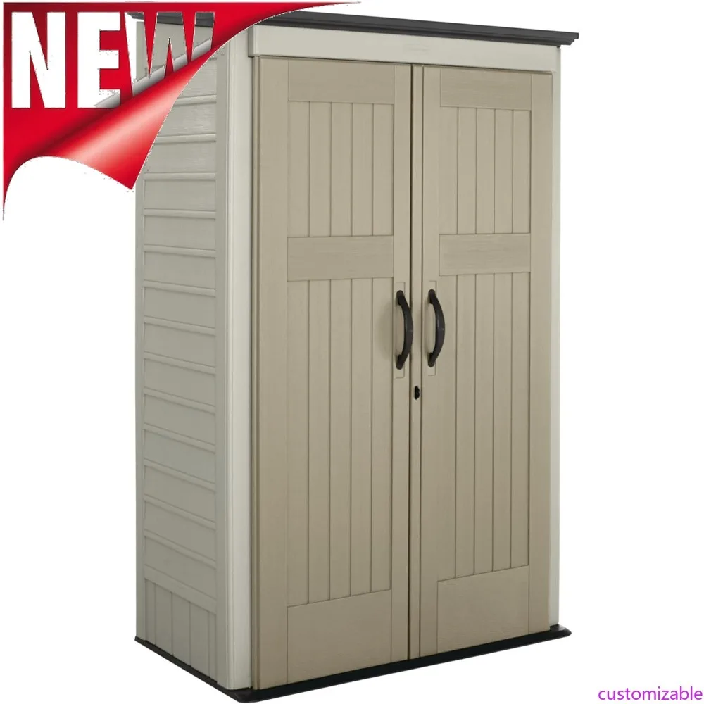 

Настраиваемый вертикальный навес для хранения на открытом воздухе из смолы с полом (4 х 2,5 фута), устойчивый к атмосферным воздействиям, бежевый/коричневый, организация для дома/назад