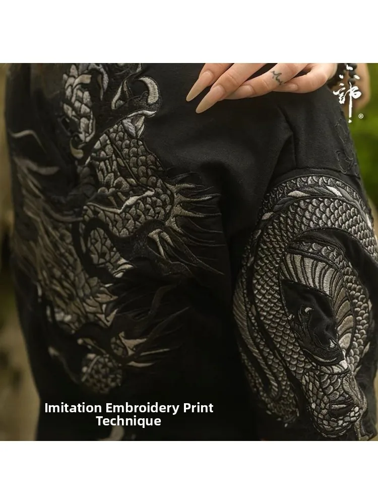 

Большой размер 300, летняя трендовая футболка с золотым драконом, серебряным драконом и вышивкой, новинка Sle для мужчин и женщин, антивозрастная футболка ort Sve