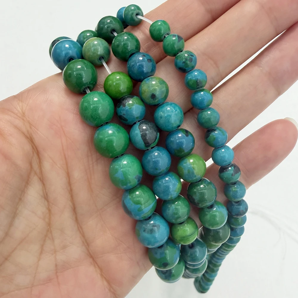 Natural Stone Chrysocolla Round Loose Beads 15