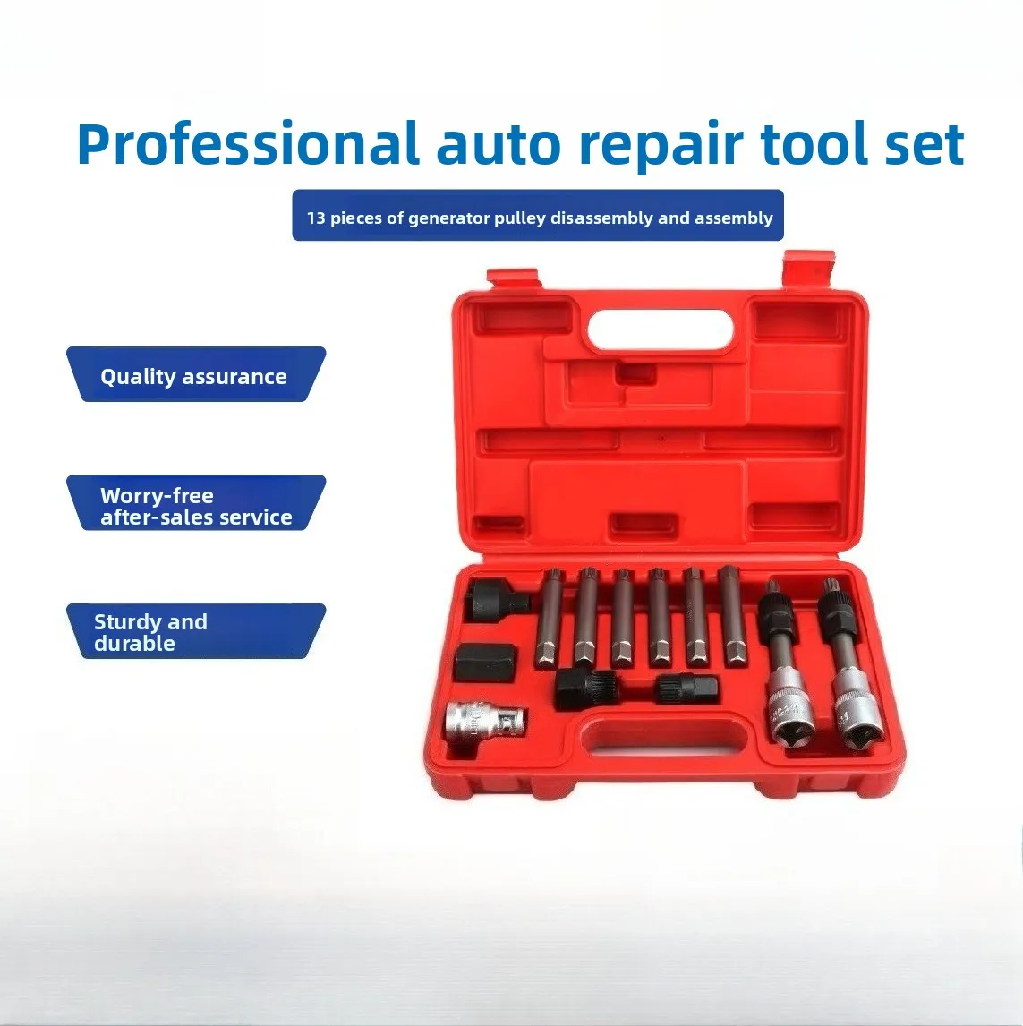 

13 Pieces Generator Belt Disassembly and Assembly Wrench Tool Pulley Disassembly