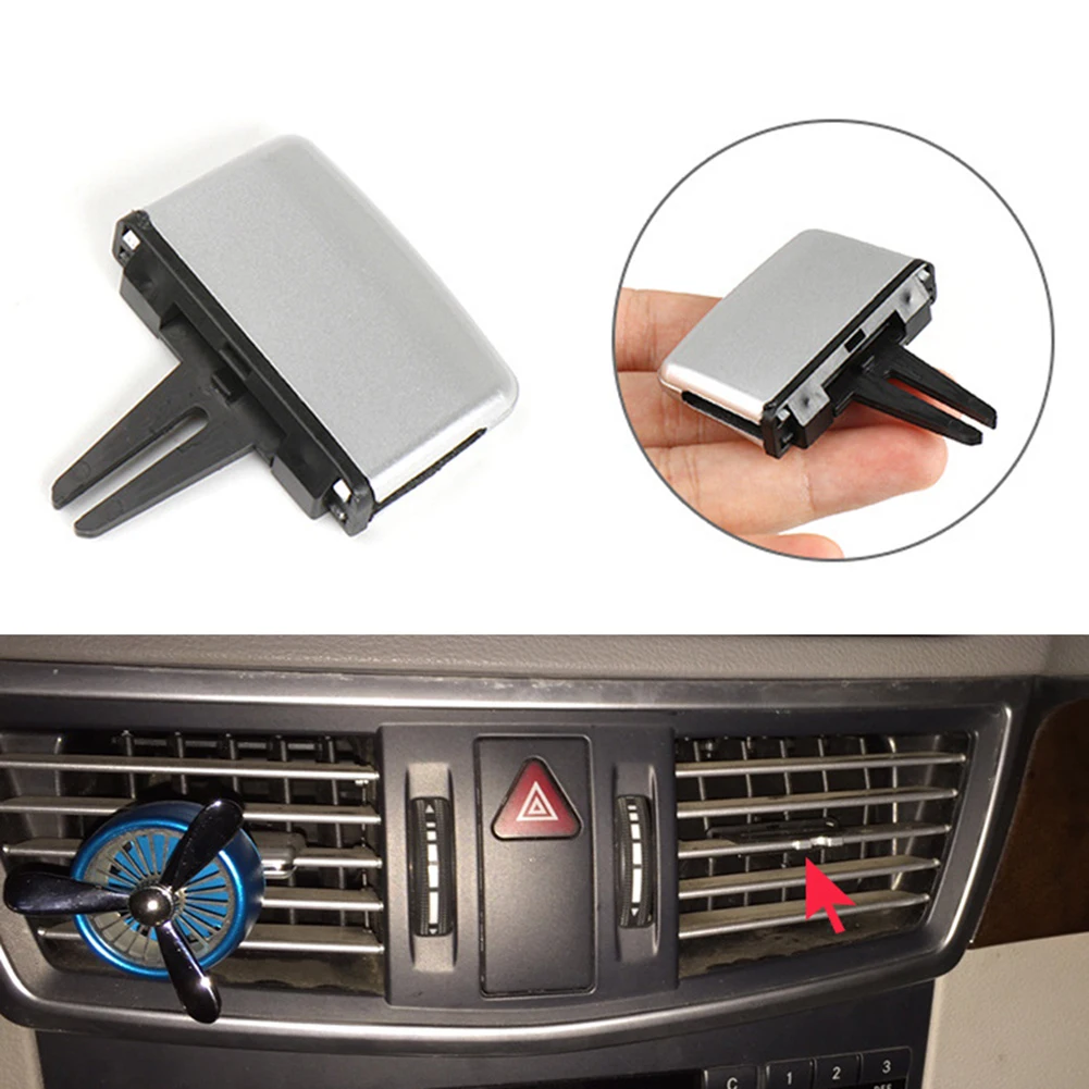 1x Silver Front Correct Connector For Mercedes-Benz Paddle Clip W212 S212 E-Class 4DR 2009-13 A/C Air Vent High Grade