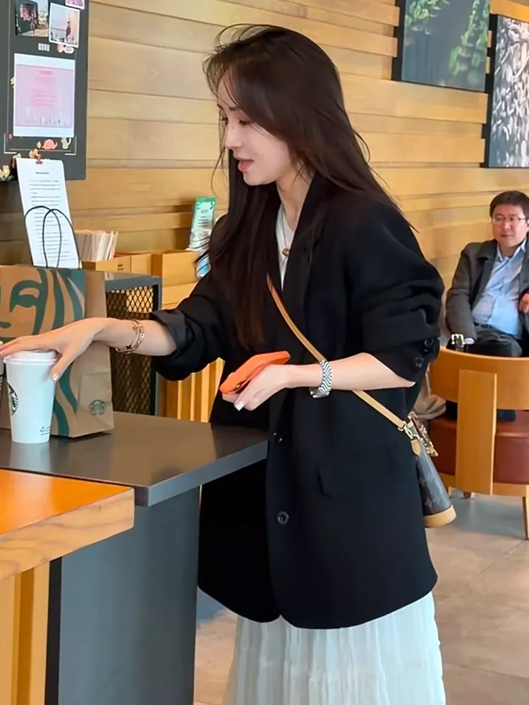 

Korean Style Commuter Heavy Embellished Diamond Suit Jacket Women's Spring New Elegant Versatile Slimming Office Wear