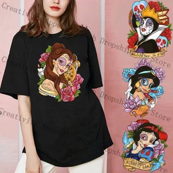 Disney Princess Snow White DIY naszywki do przenoszenia ciepła dla dziewczynek odzież naklejki termiczne na ubrania t-shirty na prezent na zamówienie