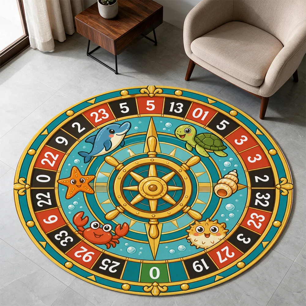 Kids Ocean Life Number Learning Play Mat Puzzle Floor Rug for Toddlers Preschool Educational Activity Center