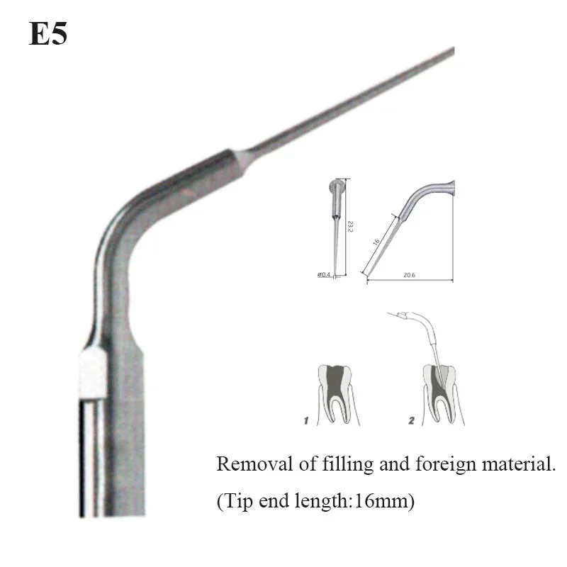 E1-E5 Root Canal Therapy Needle Tips - Autoclavable CE Certified for EMS and Woodpecker Ultrasonic Dental Scalers