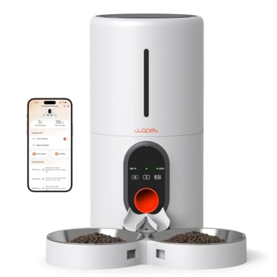 

Автоматическая кормушка для кошек 5G WiFi, для двух кошек или собак, с дистанционным управлением, 6 л, дозатор корма с датчиком низкого уровня запаса 1-1