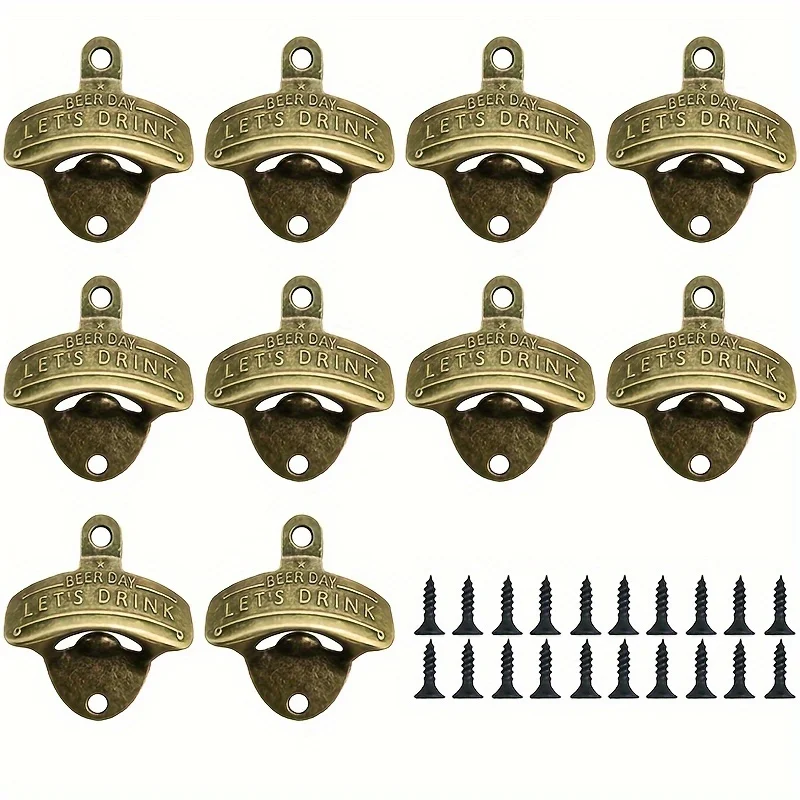 1/2/5/10 шт. винтажная открывалка для бутылок, день пива, ретро открывалка для бутылок, настенная открывалка для паба, барбекю, сделай сам, твердая открывалка для пива, кухонные гаджеты