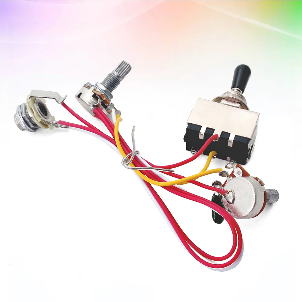

Switch Electric Acoustic Guitar Toggle 1T1V Wiring Wire Volume Tone Pot Jack 500K