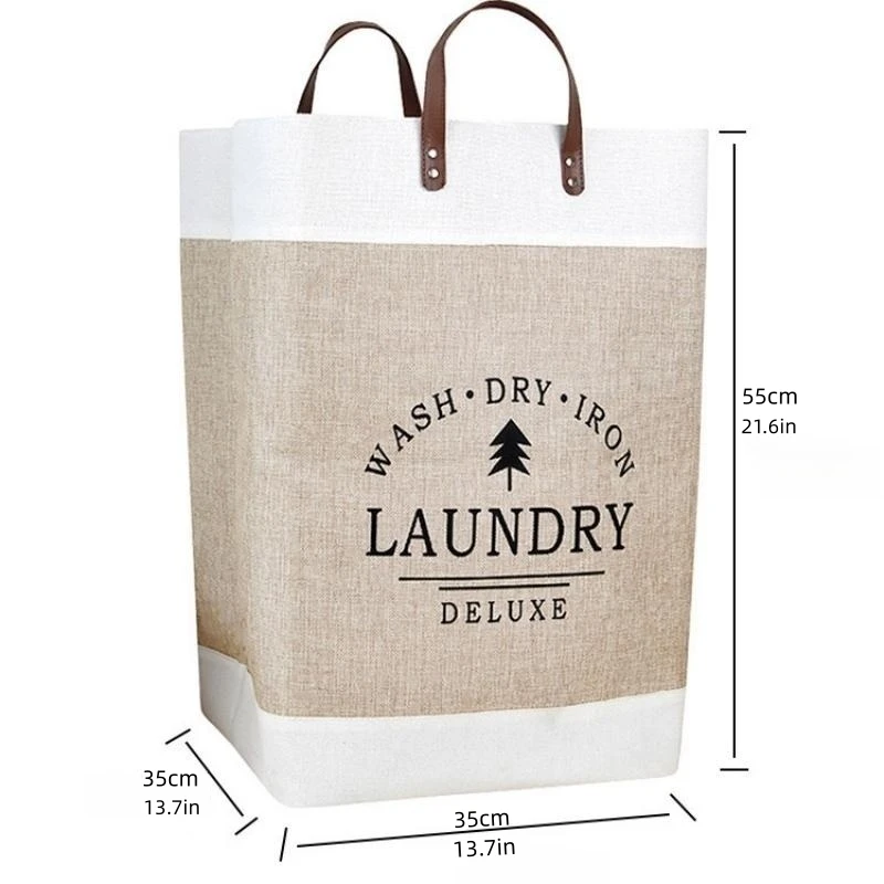 Super Large Foldable Laundry Basket Handle Waterproof Large Cotton Linen Storage Basket Kids Toys Dirty Clothing Orgnizer Bin