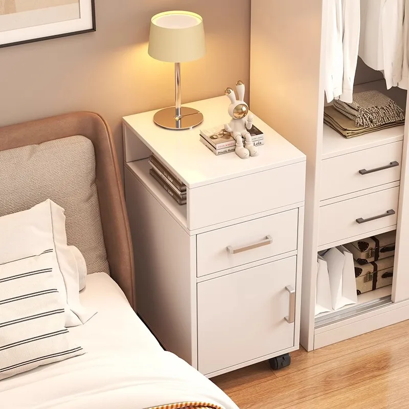 

Removable bedside table, simple and modern ultra-narrow bedroom crevice rack bedside table, small storage bedside table