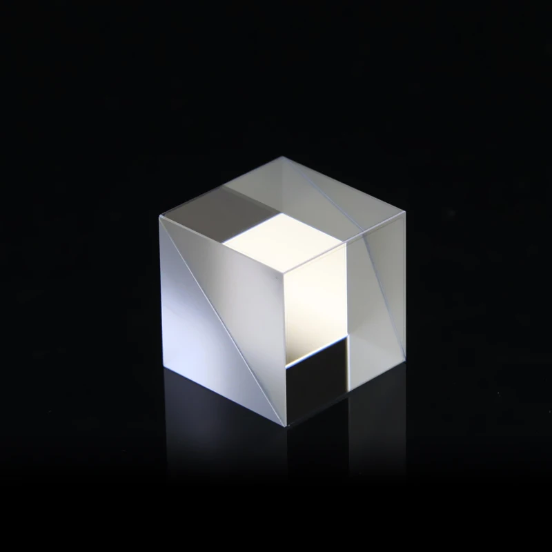 Optical Glass Cube 12.7/15/20/25.4/30/40mm Beamsplitters Prism AR coating  Semi-Reflective Semi-Transmissive Splitting Prism
