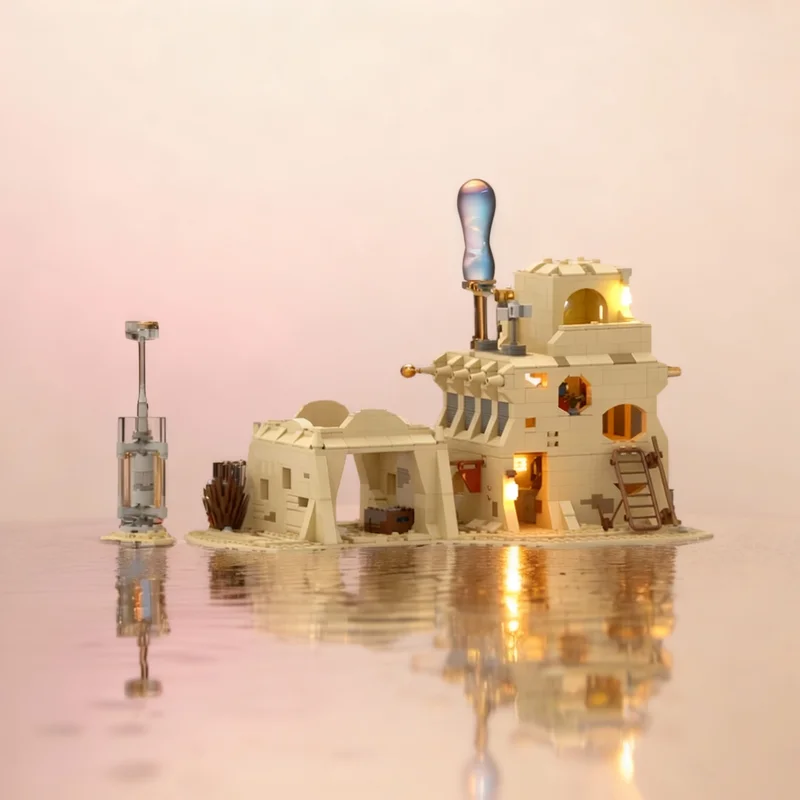 

851pcs MOC Tatooine Merchant Shop Garage Star Battle Model Building Blocks Architecture Toy Idea Christmas Gift Education