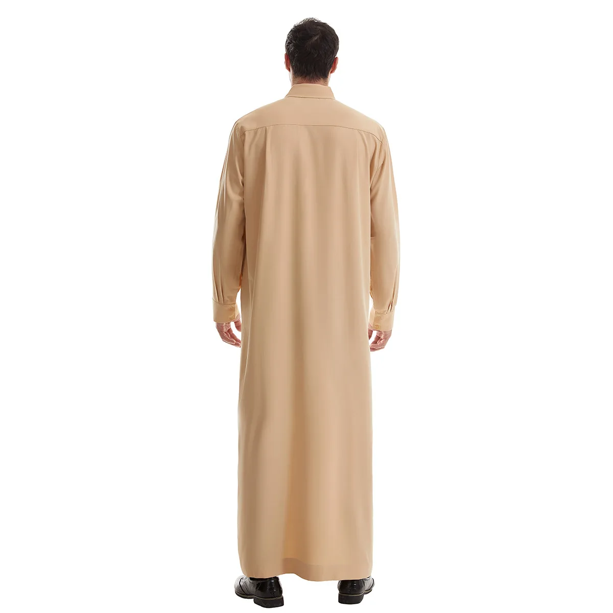 Men Clothes Muslim Middle East Arab Islam Clothing Long Sleeve Pocket Robe Jubba Thobe Ramadan Eid Djellaba Dishdasha Saudi New