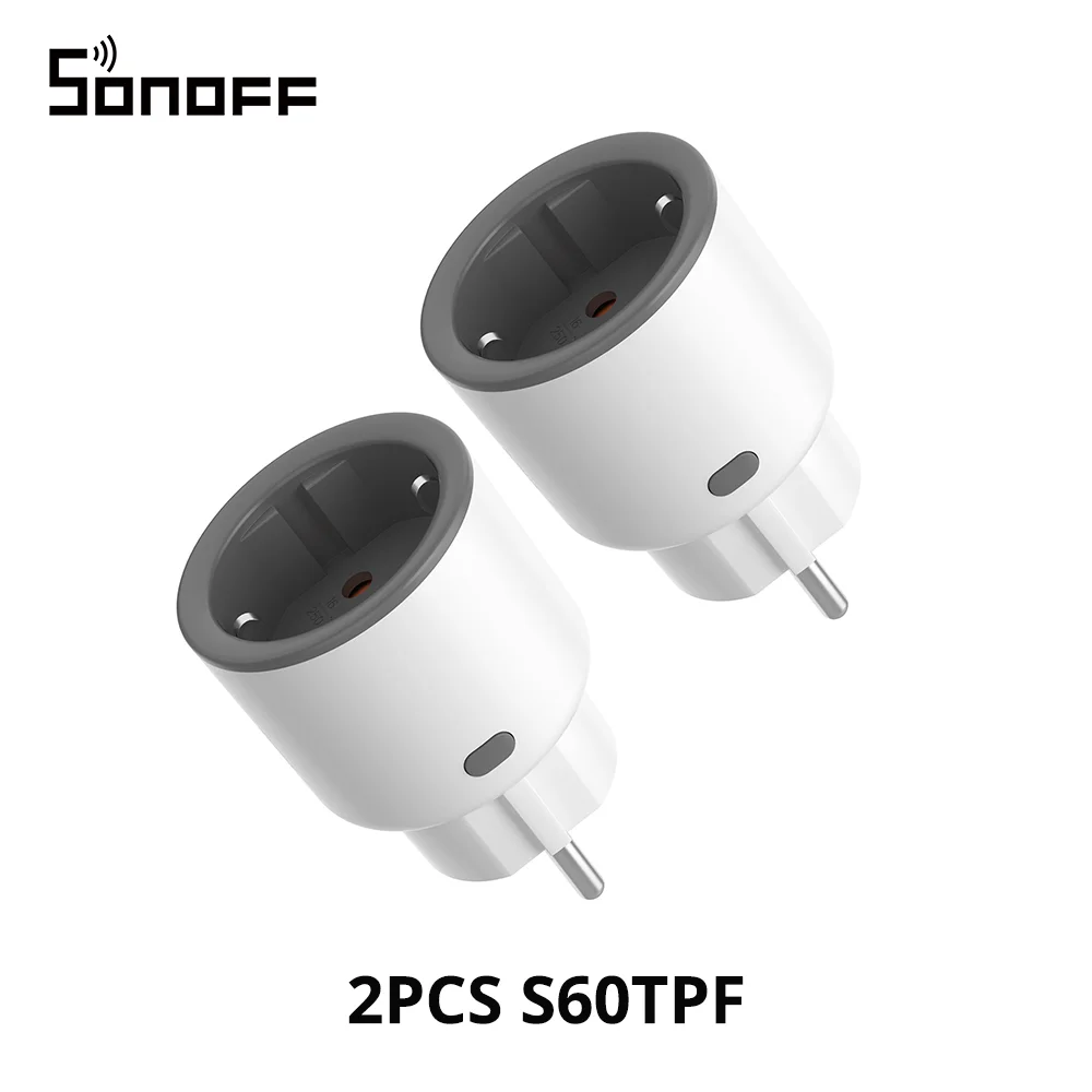 1-4 Stück SONOFF S60 EU 16A IPlug WLAN-Smart-Steckdose mit Überlastschutz, Smart-Scene-Fernsteuerung über EWeLink, Alexa, Google, IFTTT