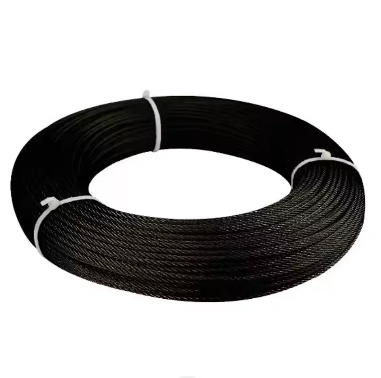 

Black Oxided Stainless Wire Ropefor Cable Railing System 1*19 1/8" wire rope leash and Steel Wire Rope 12mm