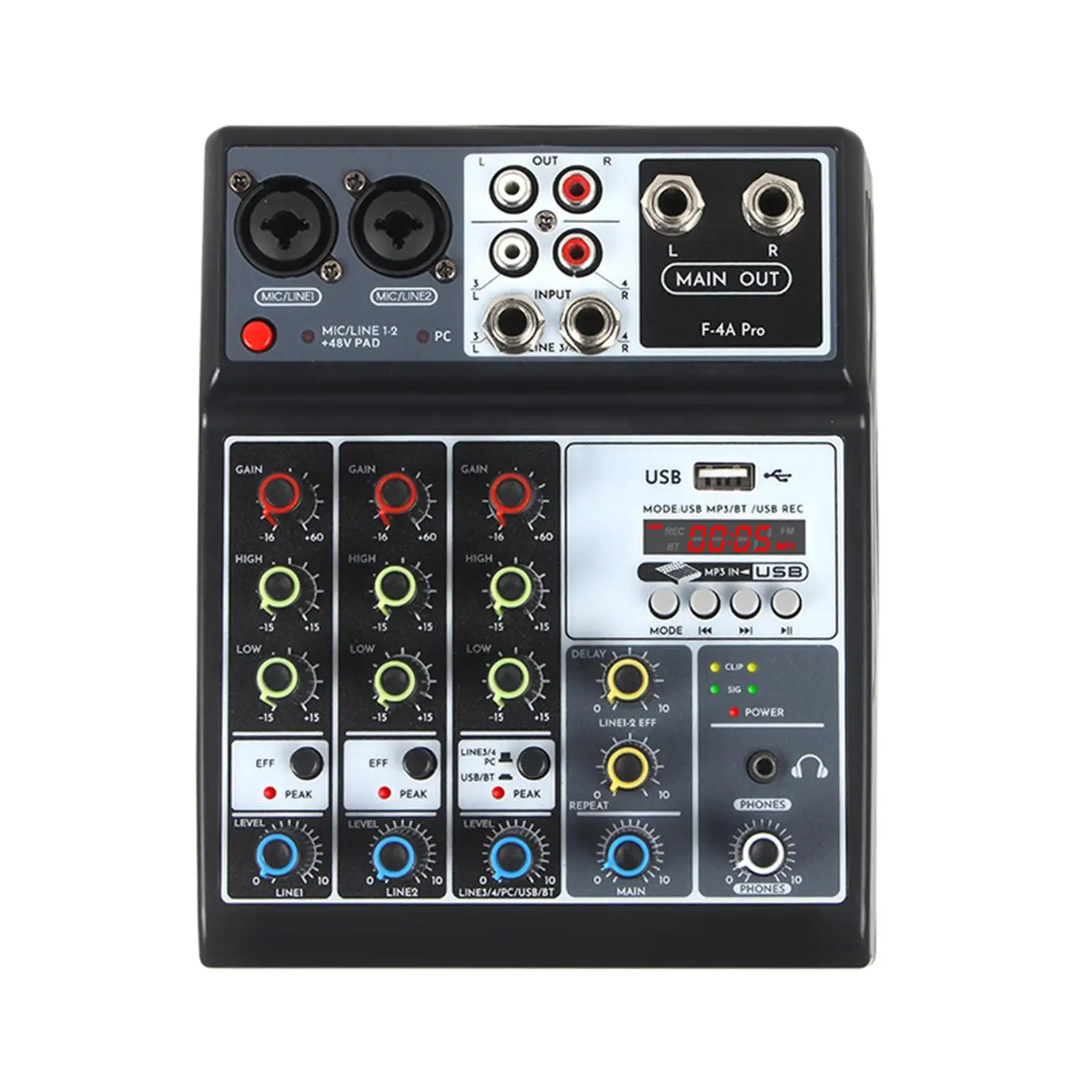 

Audio Mixer Compact Professional Stereo DJ Mixer for Phone Performance Party