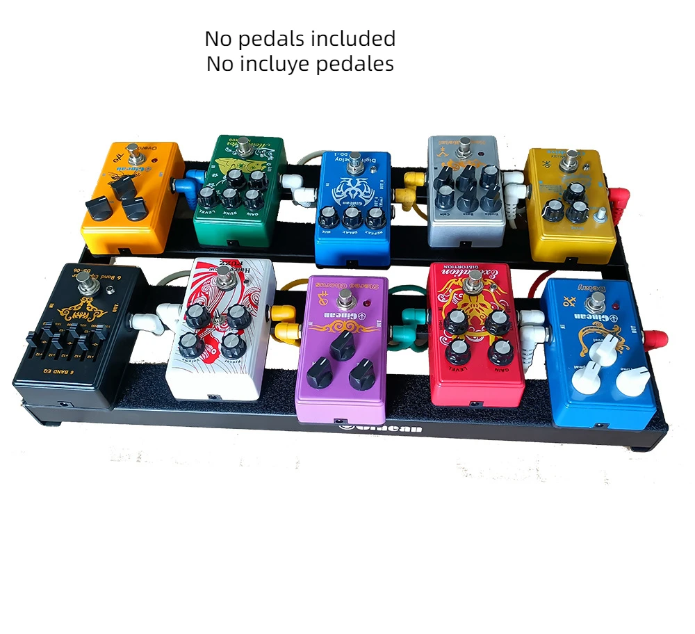 Large Size Lightweight Aluminum Alloy Portable Guitar PedalBoard Pedal Rail Frame Anti-slip Design 50x28x5cm No Pedal Included