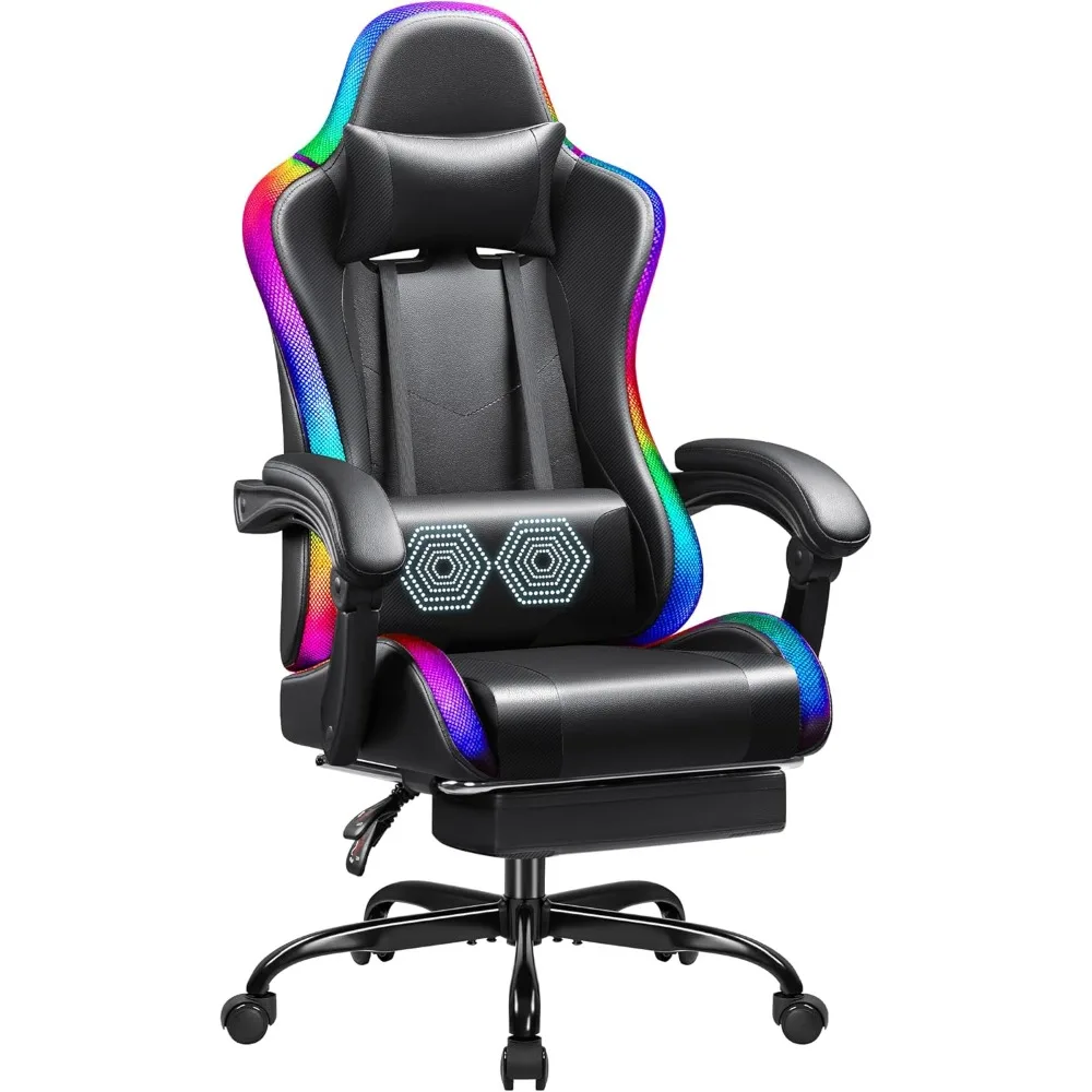 

Gaming Chair with LED Lights, Black