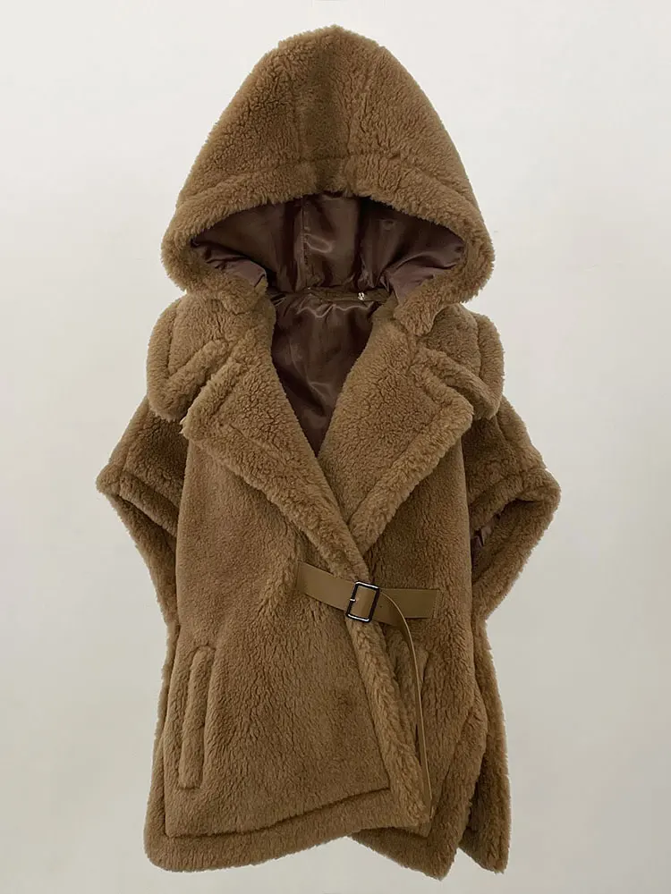 سيدة الخريف جديد الألبكة جاكيت بلا إكمام الإناث الفراء الحقيقي سترة المرأة الشارع الشهير مقنعين سميكة الدافئة المعتاد الصوف صدرية