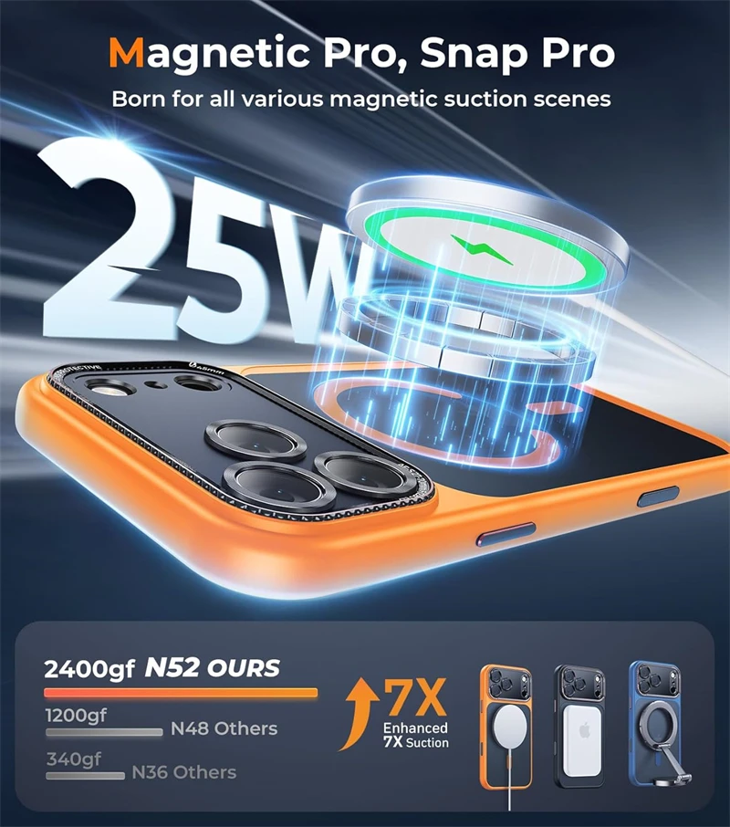 Matte Magnetic Case for IPhone 17 Air 16 15 14 Pro Max 17Pro IPhone17 ProMax I17 Magsafe Mac Safe Camera Lens Film I Phone Cover - view 2