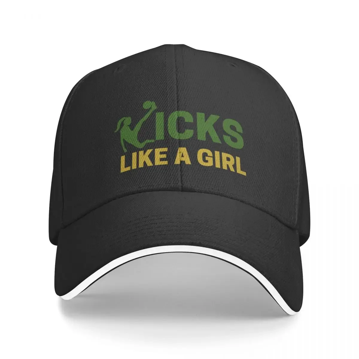 Kicks Like A Girl - Green & Gold Baseball Cap hiking hat western Hat Rugby Girl Men's