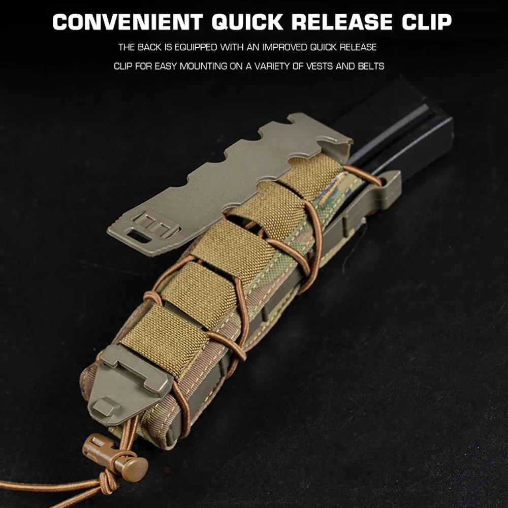 

Tactical 9mm Extended Pistol Magazine Pouch Submachine Gun Long Single Mag MOLLE Malice Clip MP5 MP7 UMP45 Airsoft Accessories