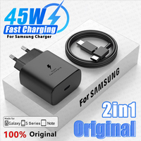 Original 45W Quick Charger For Samsung Galaxy S22 S23 S24 Ultra S21 S20 FE S10 Note 20 Plus A71 A80 Type C Fast Charging Cable