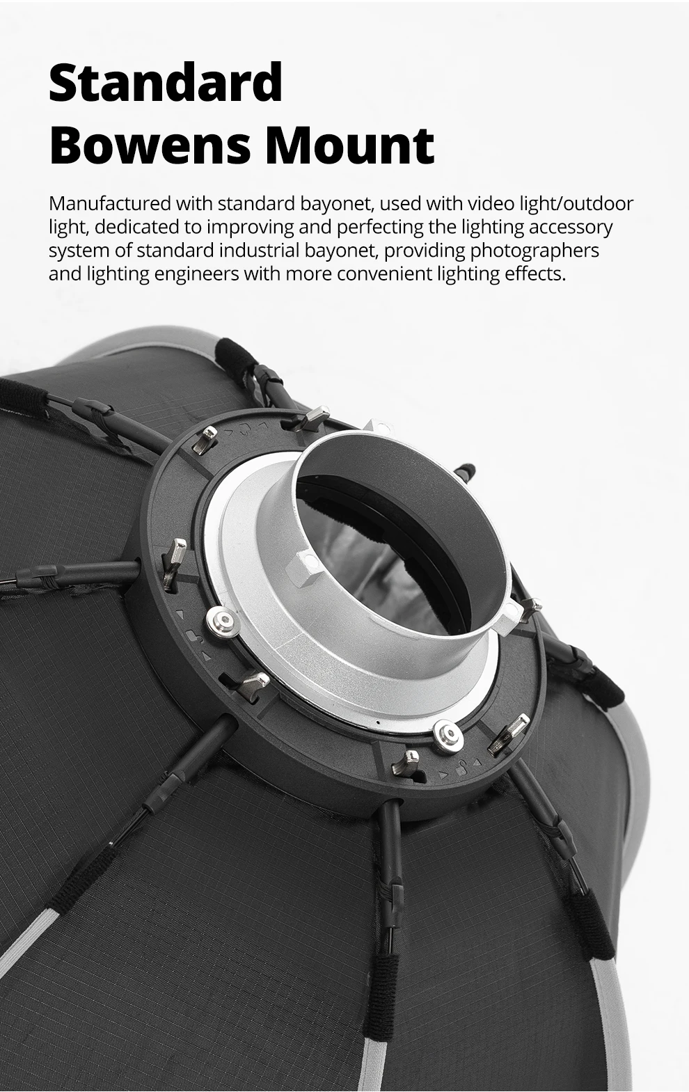 AMBITFUL QS 65 cm 90 cm Bowens-Halterung, Schnellmontage-Softbox mit Gitter für Kamerablitz, Speedlite-LED-Licht, weiche Lichtbox, matte Box – Detail 9